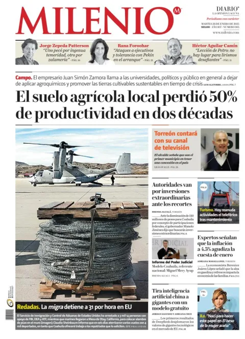 Portada de Milenio Laguna del martes, 28 de enero de 2025