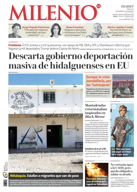Portada de Milenio Hidalgo del martes, 28 de enero de 2025