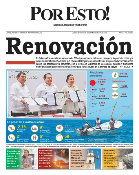 Portada de Por Esto (merida, Yucatan) del martes, 28 de enero de 2025