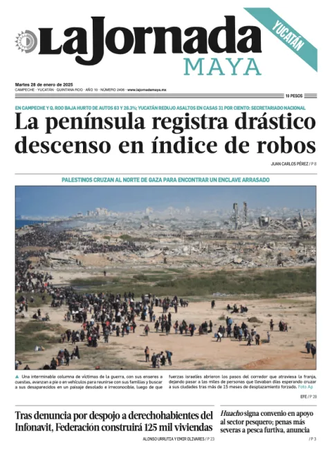 Portada de La Jornada Maya Yucatán del martes, 28 de enero de 2025