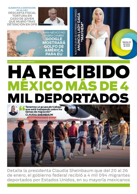 Portada de El Quintana Roo (contraportada) del martes, 28 de enero de 2025