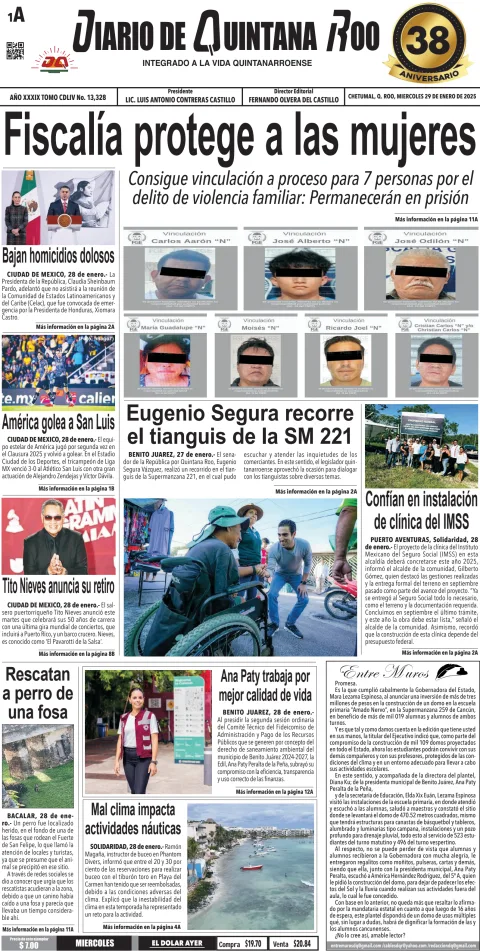 Portada de Diario de Quintana Roo (portada)