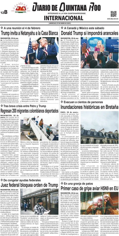 Portada de Diario de Quintana Roo (contra Portada)