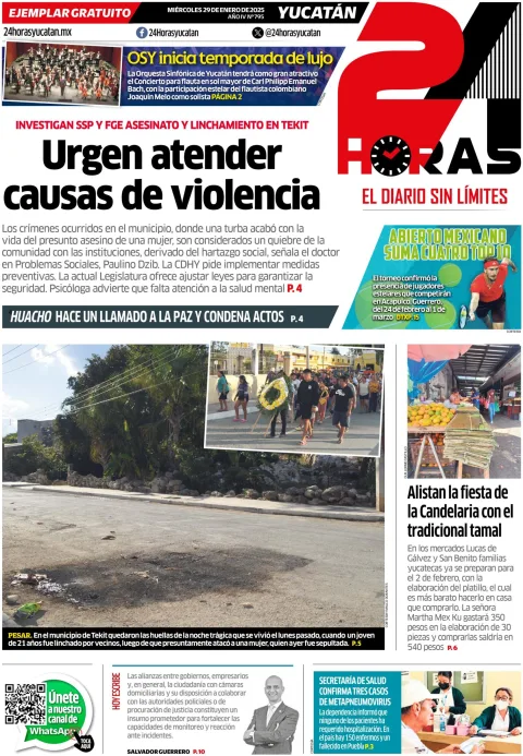 Portada de 24 Horas Yucatan
