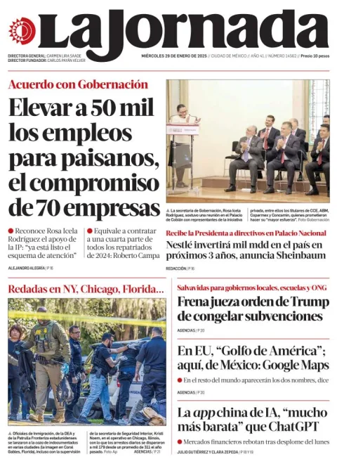 Portada de La Jornada
