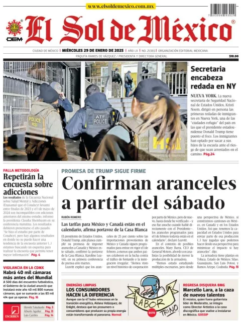 Portada de El Sol de México