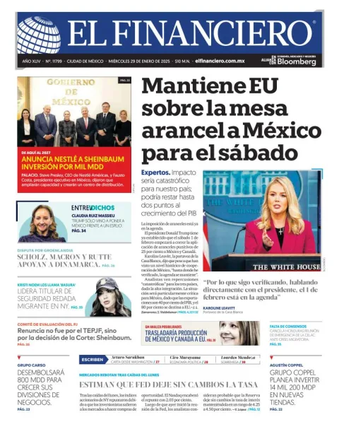 Portada de El Financiero