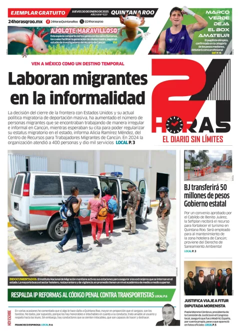 Portada de 24 Horas Quintana Roo