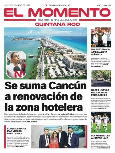Portada de El Momento Quintana Roo