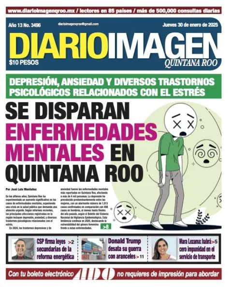 Portada de Diario Imagen Quintana Roo del jueves, 30 de enero de 2025