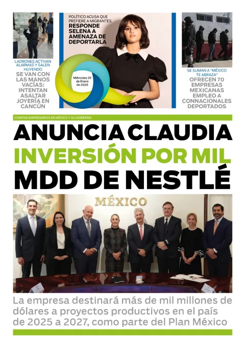 Portada de El Quintana Roo (contraportada) del miércoles, 29 de enero de 2025