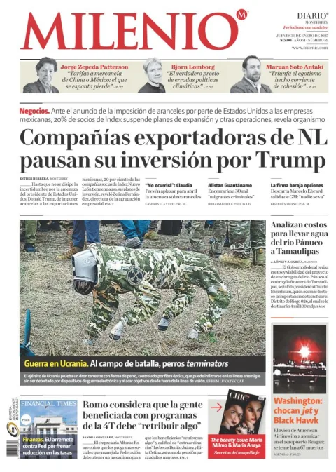 Portada de Milenio Monterrey del 2025-01-30