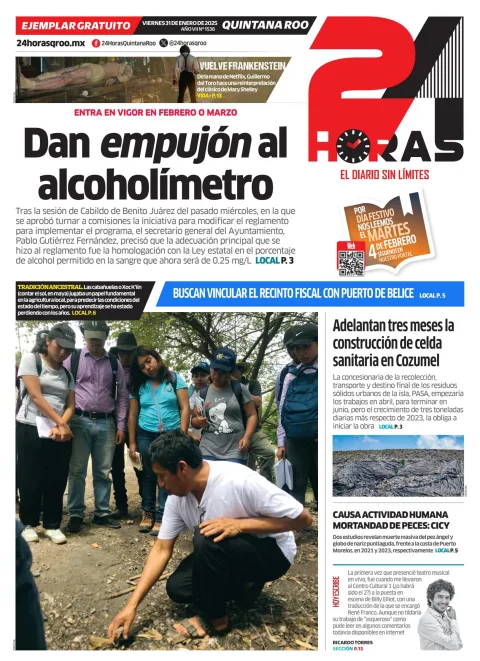 Portada de 24 Horas Quintana Roo
