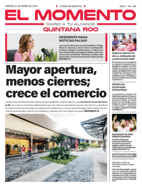 Portada de El Momento Quintana Roo