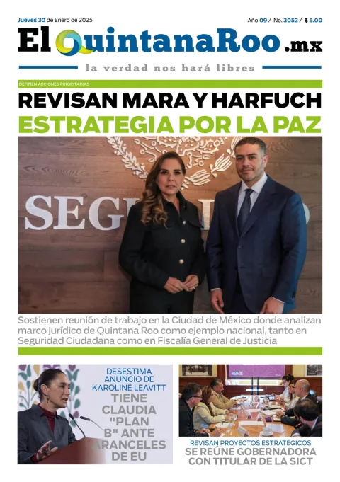 Portada de El Quintana Roo (portada) del jueves, 30 de enero de 2025