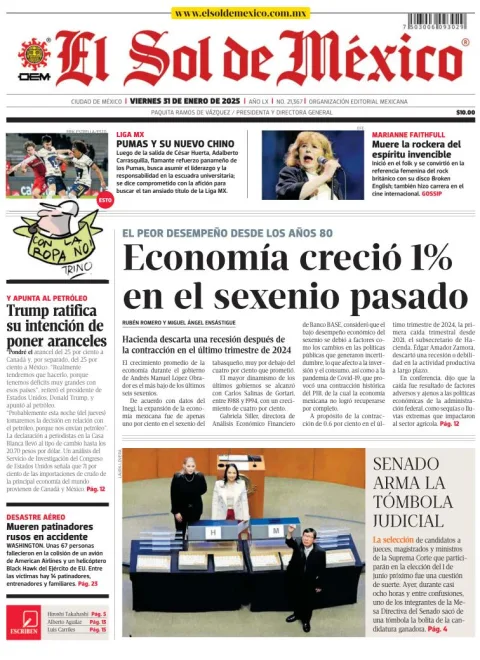 Portada de El Sol de México