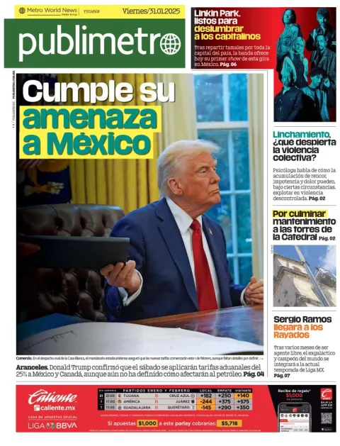 Portada de Publimetro Mérida del viernes, 31 de enero de 2025