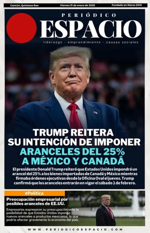 Portada de Periodico Espacio (portada) del 2025-01-31