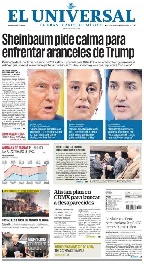 Portada de El Universal