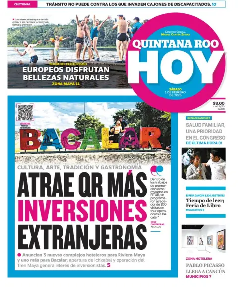 Portada de Quintana Roo Hoy del sábado, 1 de febrero de 2025