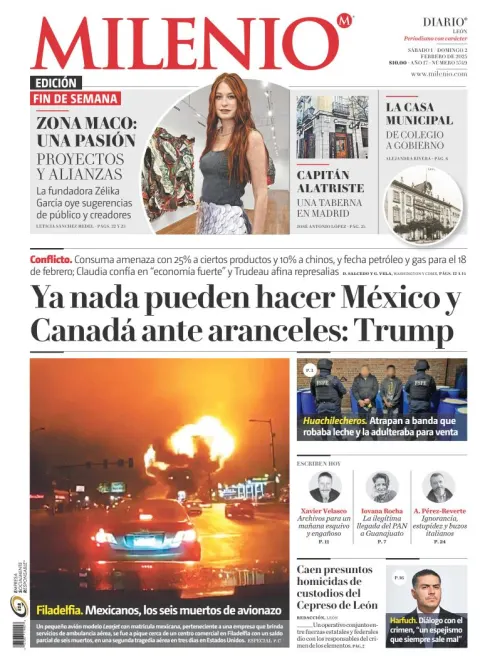 Portada de Milenio León del sábado, 1 de febrero de 2025