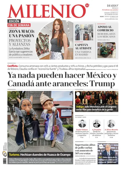 Portada de Milenio Hidalgo del sábado, 1 de febrero de 2025