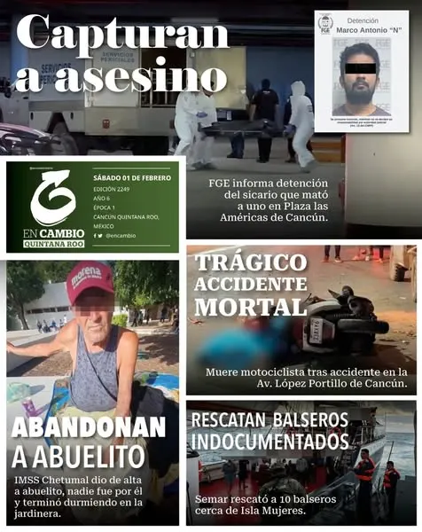 Portada de En Cambio - Quintana Roo (contraportada) del sábado, 1 de febrero de 2025