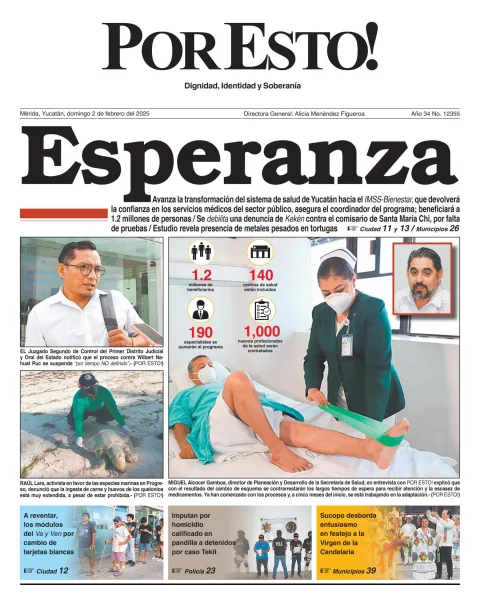 Portada de Por Esto (merida, Yucatan) del domingo, 2 de febrero de 2025