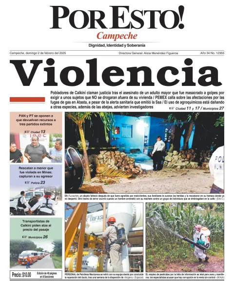 Portada de Por Esto (campeche) del domingo, 2 de febrero de 2025