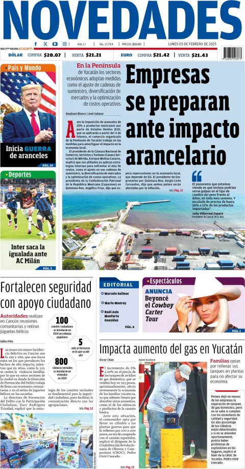 Portada de Novedades Quintana Roo