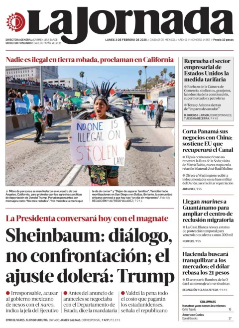 Portada de La Jornada