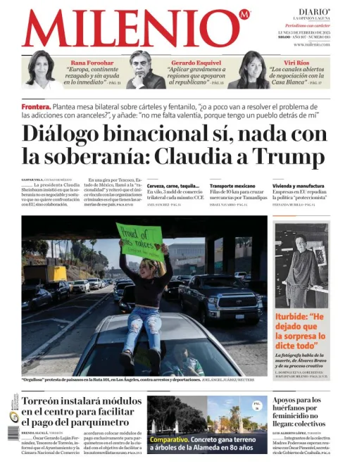 Portada de Milenio Laguna del lunes, 3 de febrero de 2025