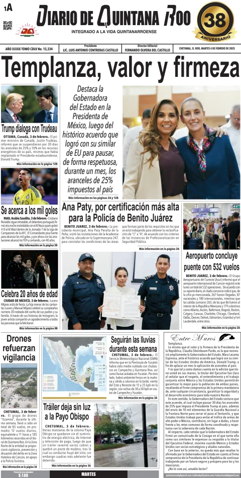 Portada de Diario de Quintana Roo (portada)