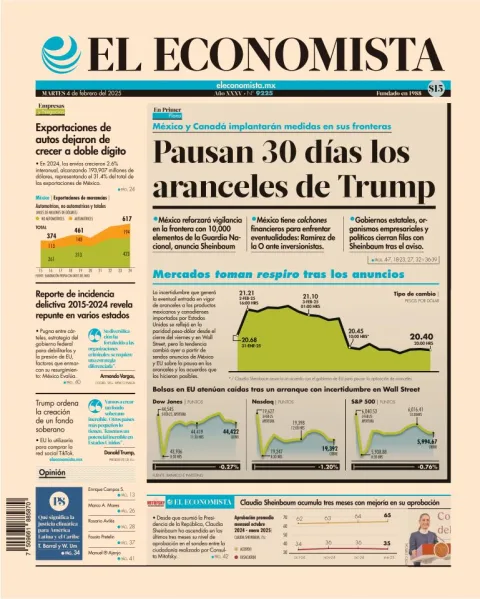 Portada de El Economista del martes, 4 de febrero de 2025