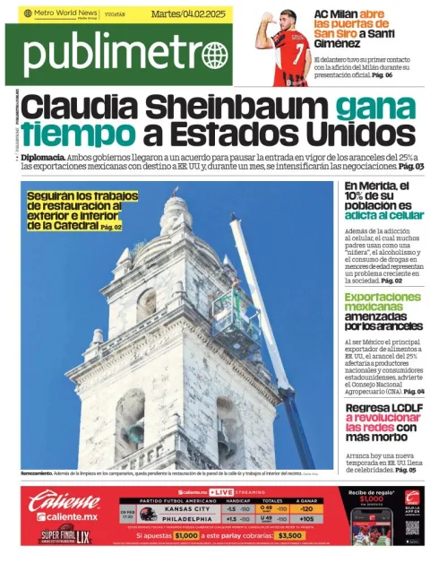 Portada de Publimetro Mérida del martes, 4 de febrero de 2025