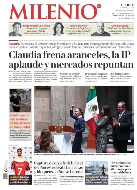 Portada de Milenio Laguna del martes, 4 de febrero de 2025
