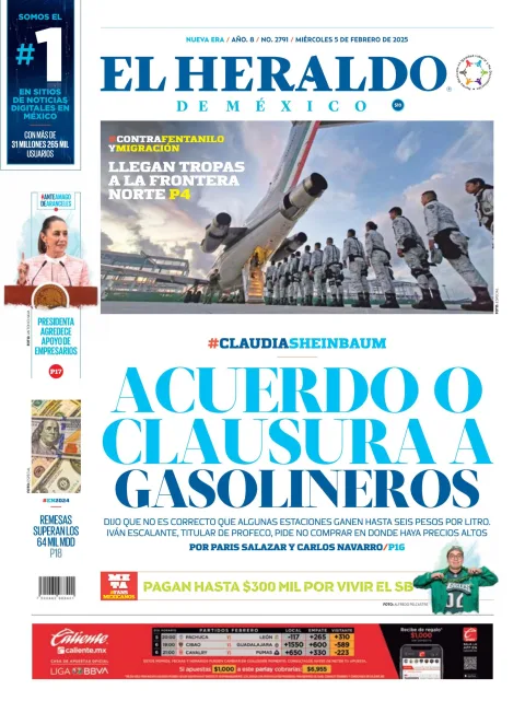 Portada de El Heraldo de Mexico