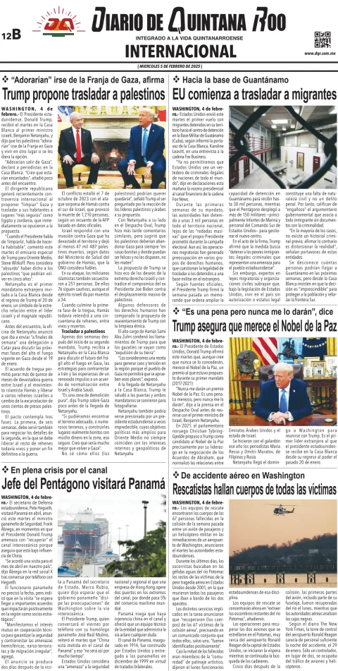 Portada de Diario de Quintana Roo (contra Portada)