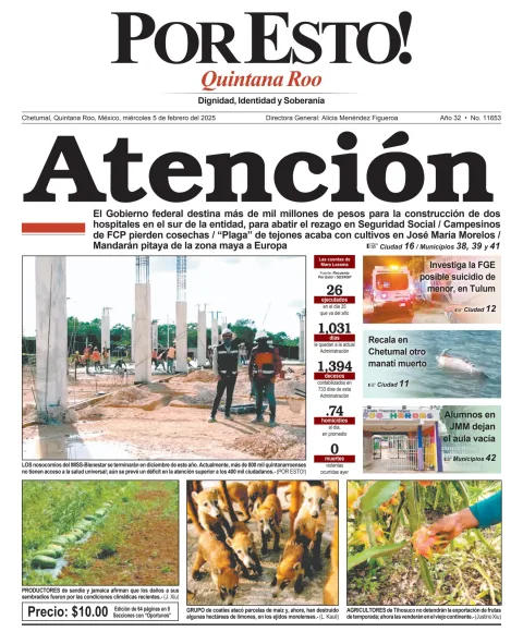 Portada de Por Esto (quintana Roo Chetumal)