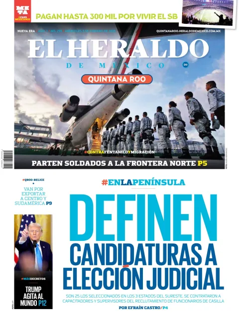 Portada de El Heraldo de Mexico - Quintana Roo