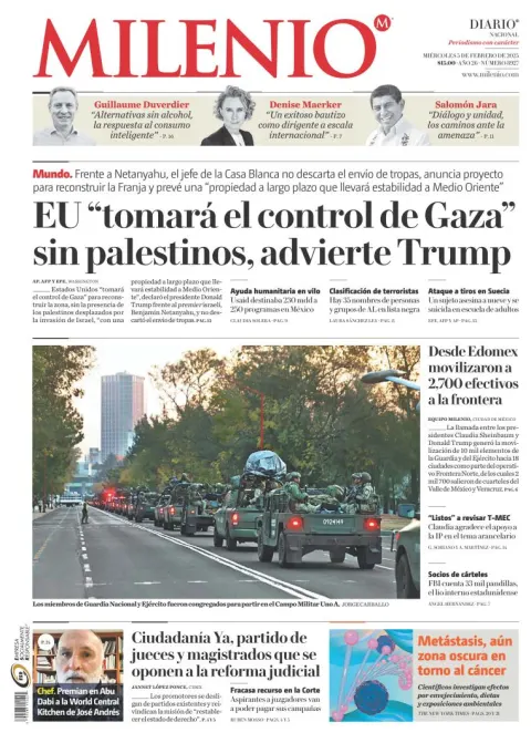 Portada de Milenio del miércoles, 5 de febrero de 2025