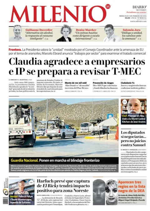 Portada de Milenio Monterrey del 2025-02-05