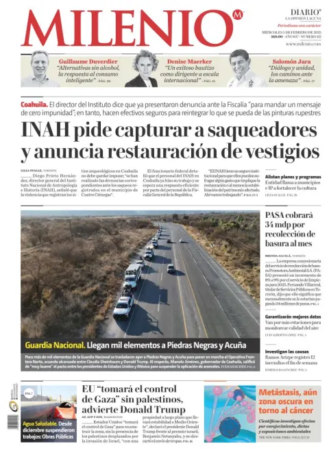 Portada de Milenio Laguna del miércoles, 5 de febrero de 2025