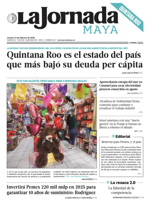 Portada de La Jornada Maya Quintana Roo