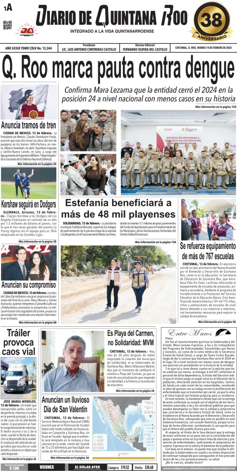 Portada de Diario de Quintana Roo (portada)