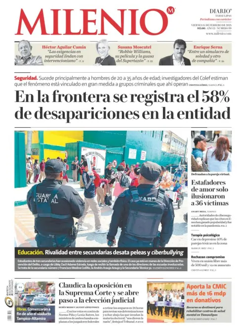 Portada de Milenio Tamaulipas