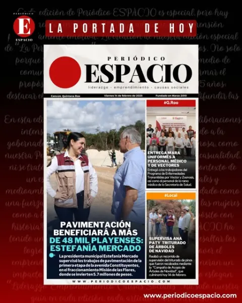 Portada de Periodico Espacio (portada) del viernes, 14 de febrero de 2025