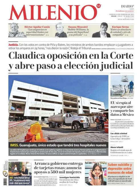Portada de Milenio León del viernes, 14 de febrero de 2025