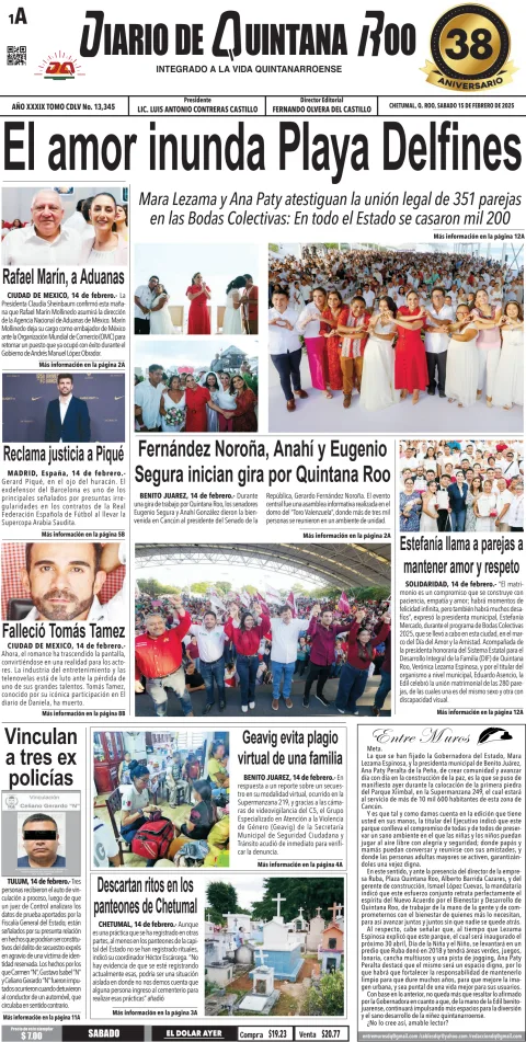 Portada de Diario de Quintana Roo (portada)