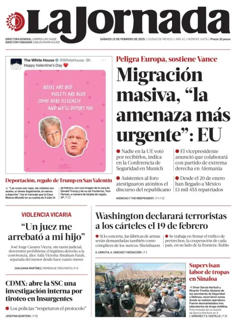 Portada de La Jornada
